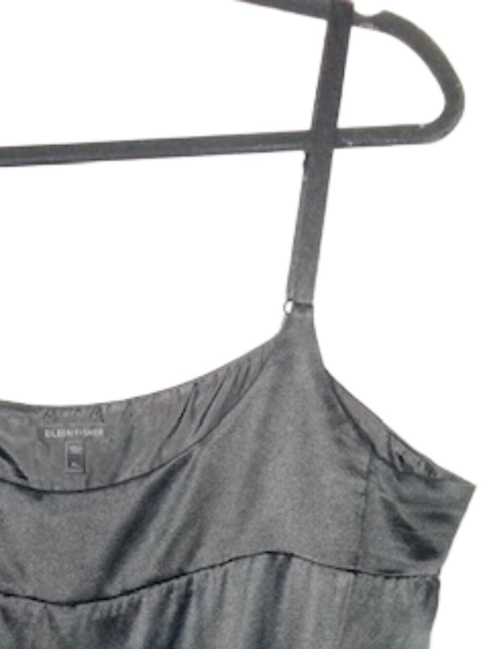 Eileen Fisher 100% Silk Black Camisole XL straps pockets boxy minimalist luxury - Picture 3 of 8